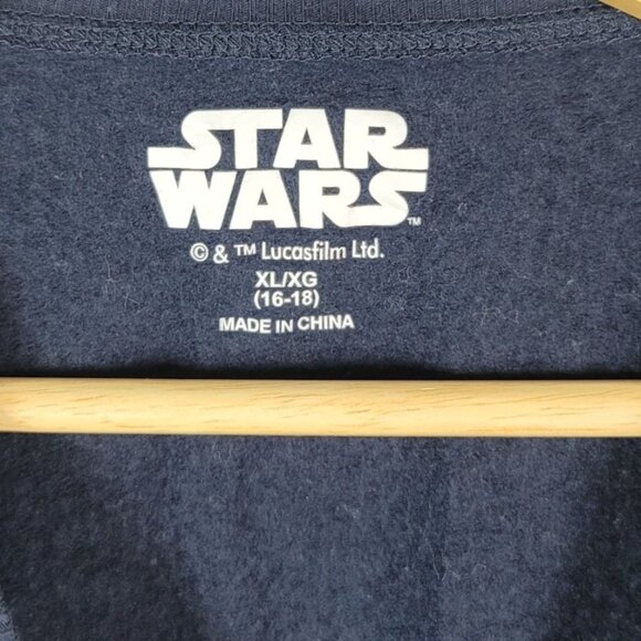 Star Wars Baby Yoda PJ Top Blue XL Pullover Long Sleeve First Snacks Mandalorian - Picture 6 of 7